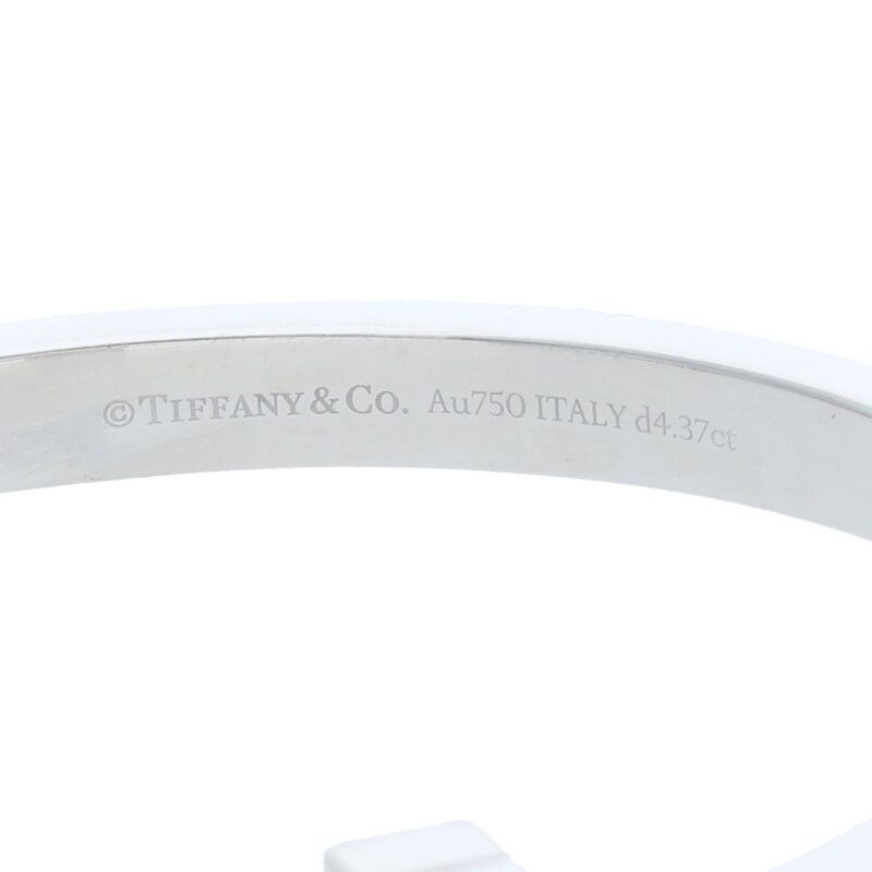 Tiffany & Co T One 18K White Gold Wide Hinge Bangle Bracelet Men's