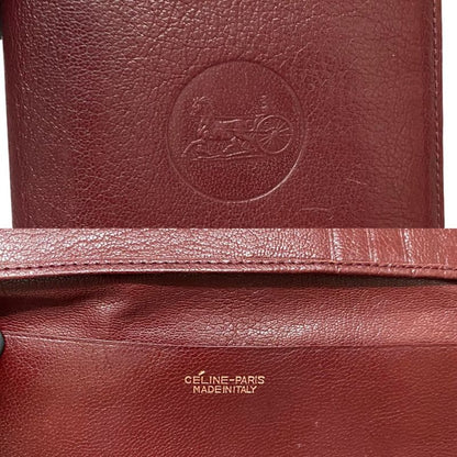 Celine Vintage Carriage Logo Leather Bifold Long Wallet