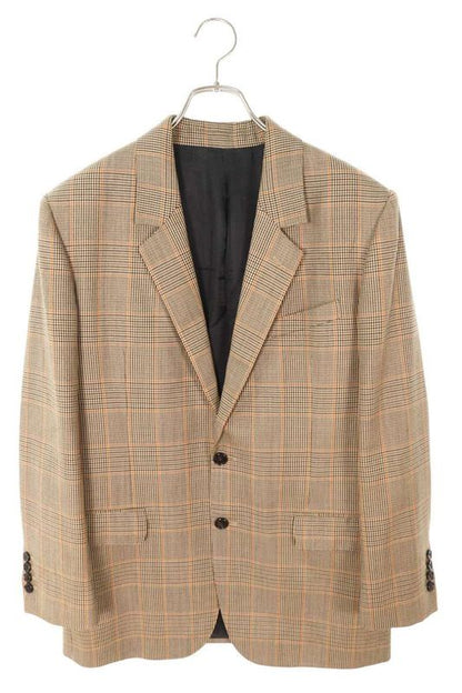 Celine 2v49f012j Wool Check Tailored Jacket Women's 36