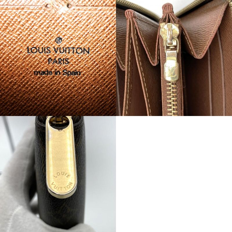 Louis Vuitton M60017 Zippy Wallet Long Wallet Monogram Canvas Brown Women's