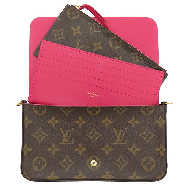 Louis Vuitton Chain Wallet Pochette Felicie Monogram Canvas Monogram Gold