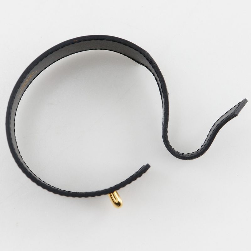 Hermes Box Calf And Gold Plated Black Unisex 9.0g Bracelet