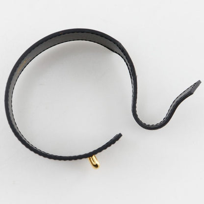 Hermes Box Calf And Gold Plated Black Unisex 9.0g Bracelet