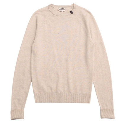 Hermes Sweater Size XS Knit Top Wool Light Beige [recommended] Made In Italy