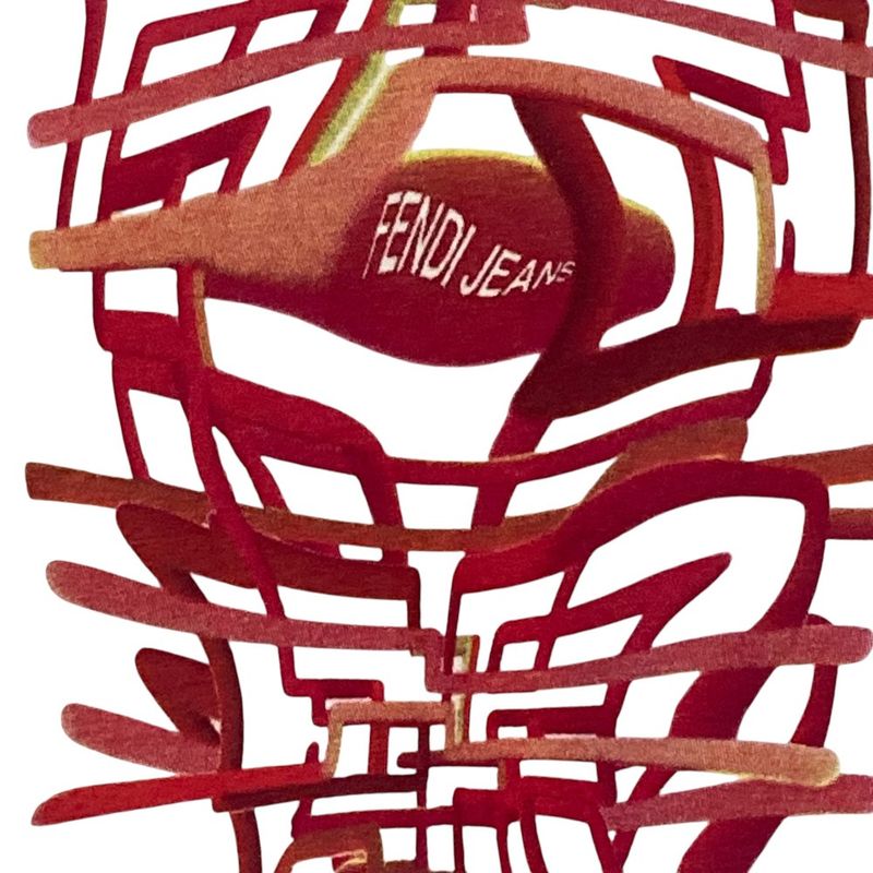 Fendi Jeans Fendi Logo Print Crew Neck Sleeveless Cut and Sewn T-Shirt I42