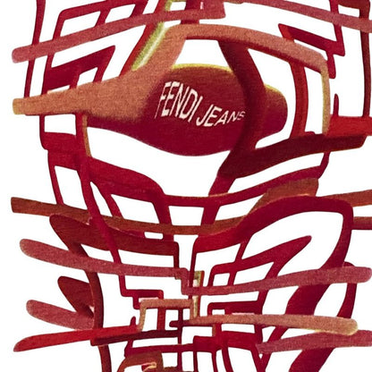 Fendi Jeans Fendi Logo Print Crew Neck Sleeveless Cut and Sewn T-Shirt I42