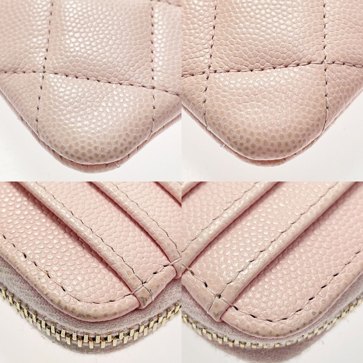 Chanel Matelasse Pink Coin Case Coin Purse Caviar Skin Ladies Gold Hardware