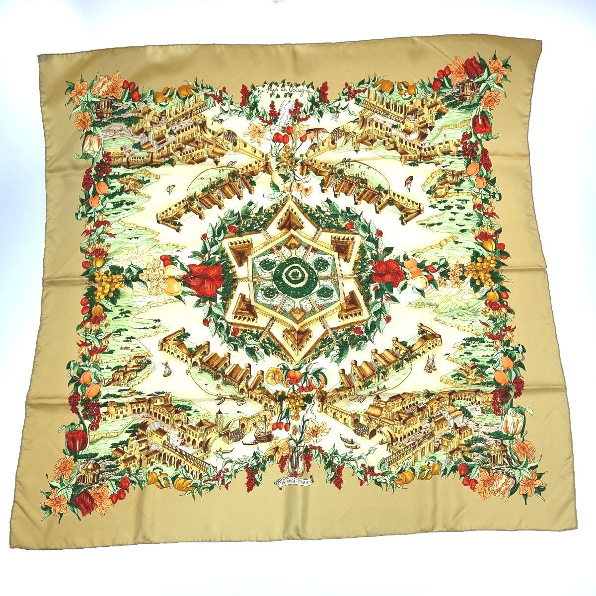 Hermes Silk Scarf Carre90 Au Pays de Cocagne "in Paradise"