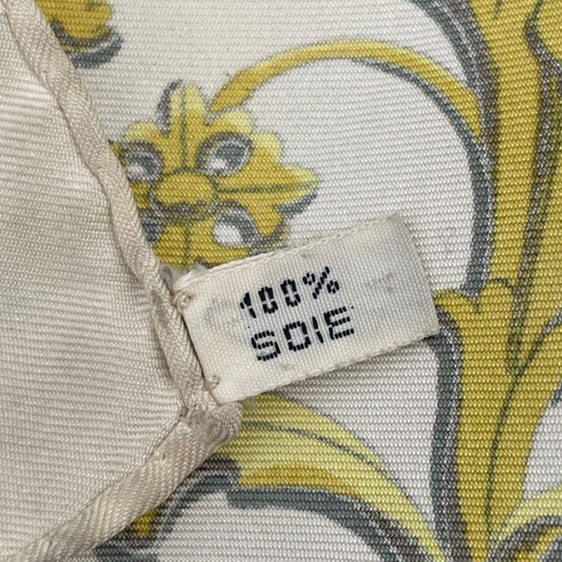 Hermes Carre 90 Promenade LA Promenade DE Longchamps Scarf Silk White