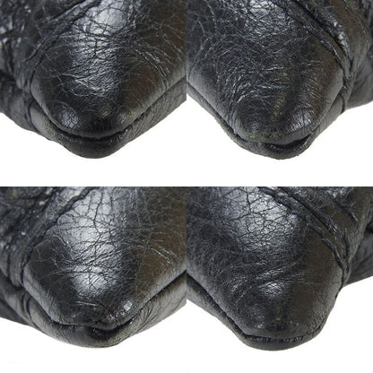 Balenciaga Clutch Bag Classic 273022 Clip M Leather Black - Silver Hardware