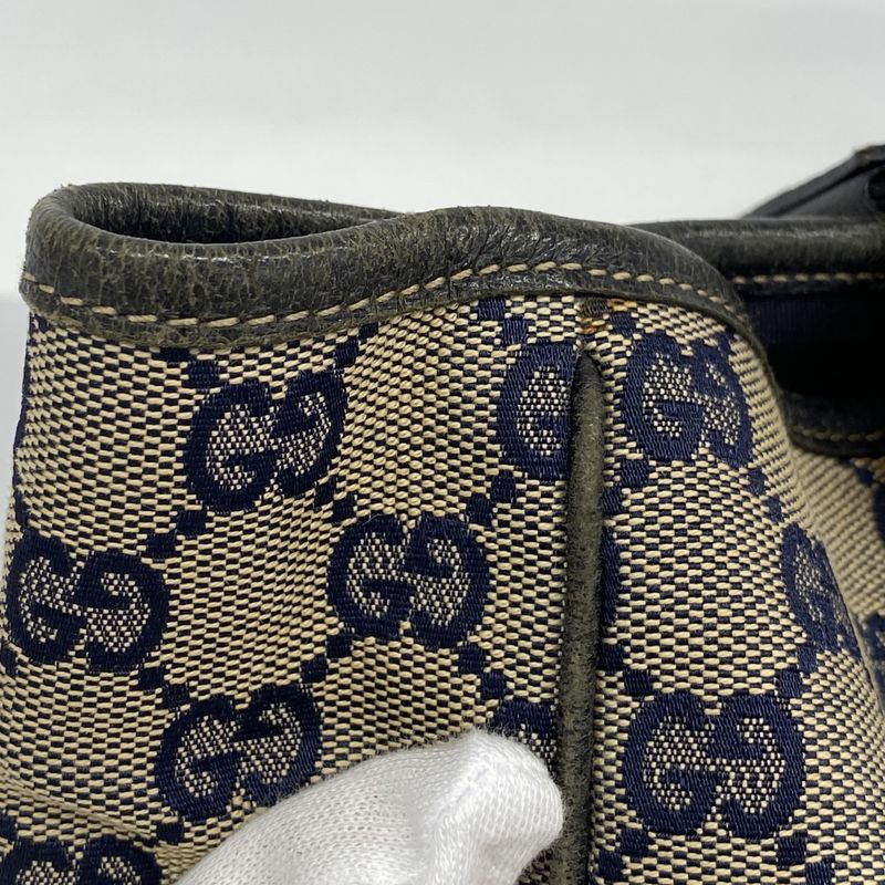 Gucci Tote Bag GG Canvas/sherry Line 145758 Canvas Beige Navy Red Silver