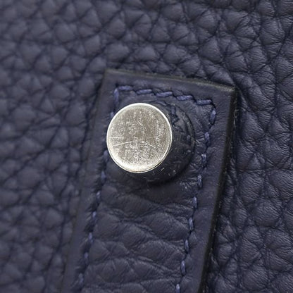 Hermes Handbag Birkin 35 Togo Blue Nuit Silver Hardware Navy Blue C Engraved