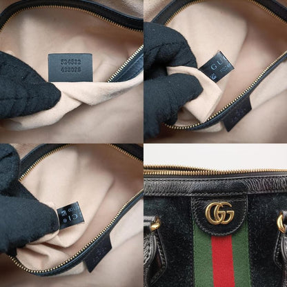 Gucci Ophidia GG Small Black And Green And Red Suede 524532 F024647109