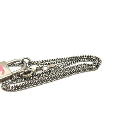Chanel Necklace Coco Mark Padlock Cadenna Heart Key Metal Silver