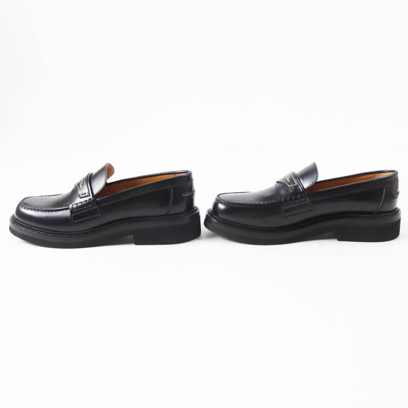 Christian DIOR BOY Leather Loafers Black 35 Women