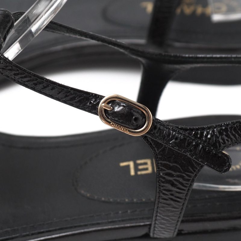 Chanel Sandals Size 35C Thong Sandals Ankle Strap Shoes CC Coco Mark Imitation