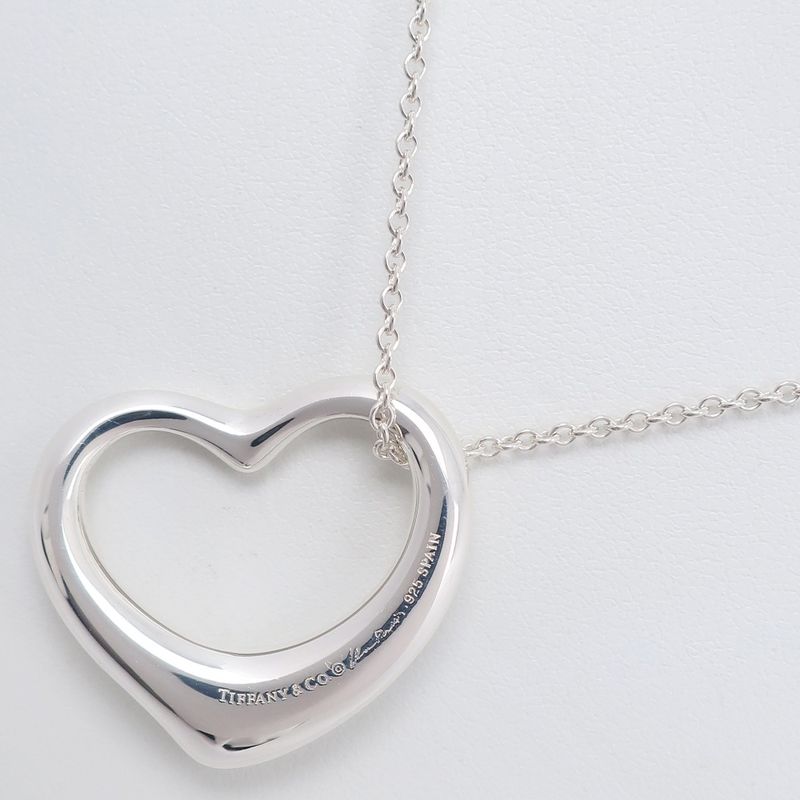 Tiffany & Co Open Heart Elsa Peretti 925 Silver Ladies 9.9g Necklace