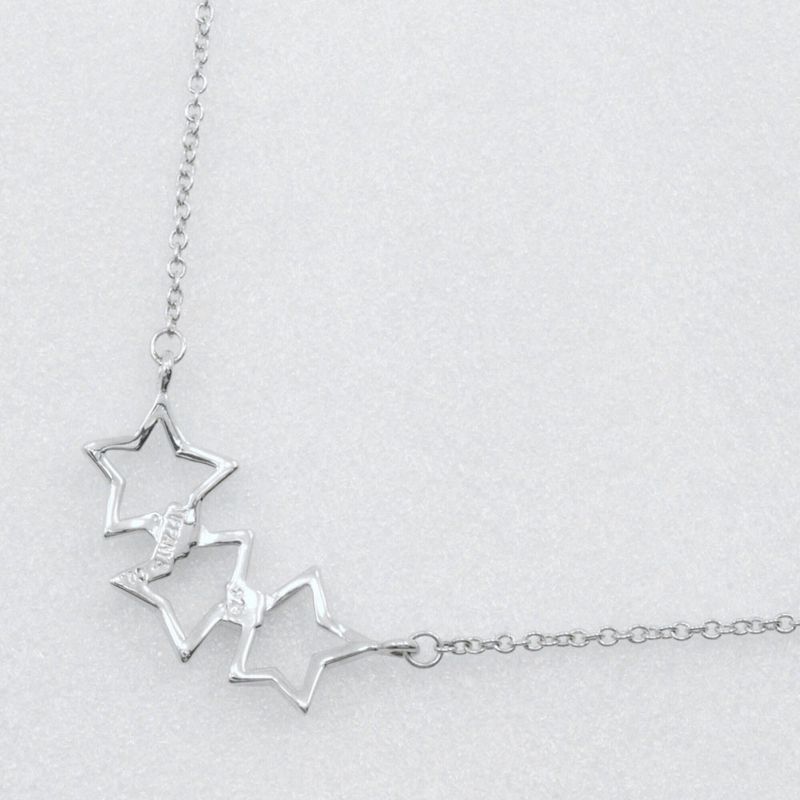 Tiffany & Co Triple Star 925 Silver Ladies 2.3g Necklace