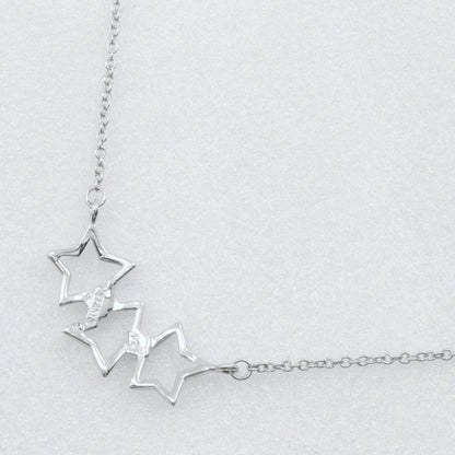 Tiffany & Co Triple Star 925 Silver Ladies 2.3g Necklace