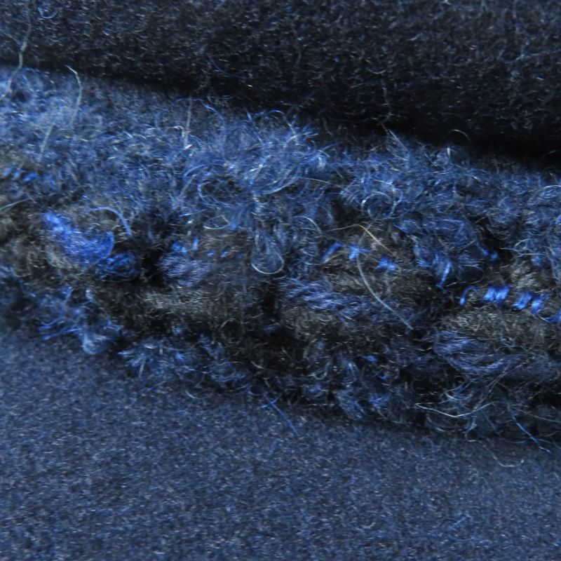 CHANEL 2019 19V With Coco Mark Tweed Use Cassock Dark Navy S Made In Germany