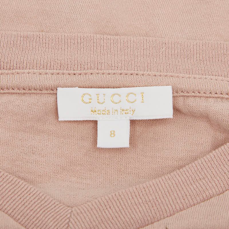 Gucci Star Print V-neck Short Sleeve T-shirt Size: 8 Pink Multicolor Cotton