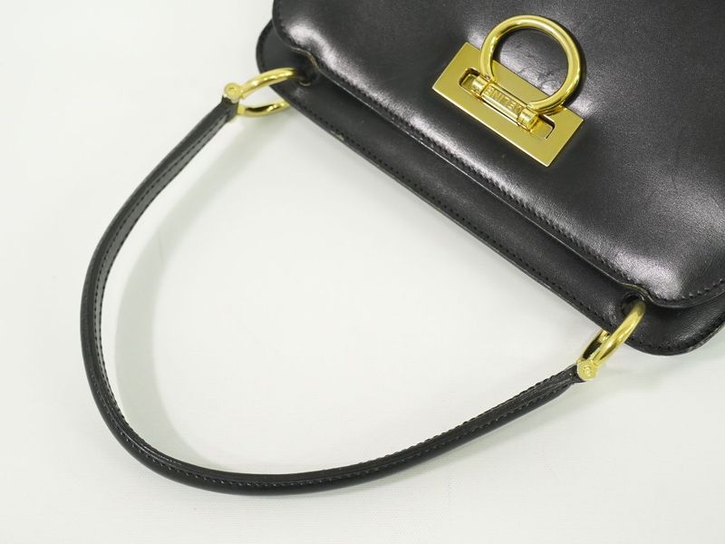 Authentic Celine Leather Handbag Black Bag Pre-owned [follow-up Discount