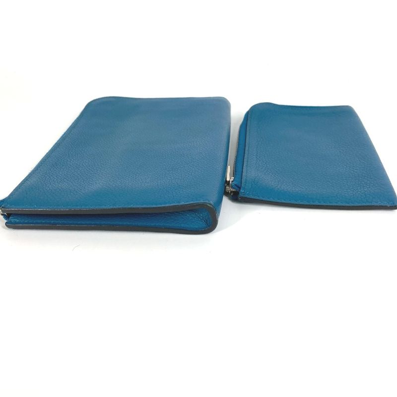 Hermes Coin Case Remix Duo Leather Blue