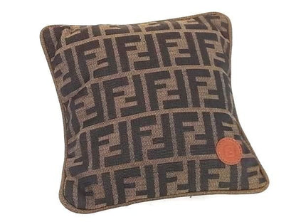 Fendi Zucca Pattern Nylon Canvas Cushion Interior Brown Av9113