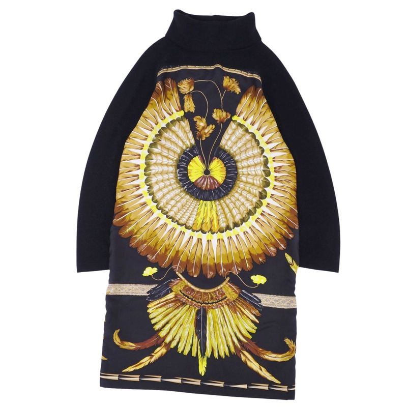 Hermes Dress High Neck Knit Silk Switch Total