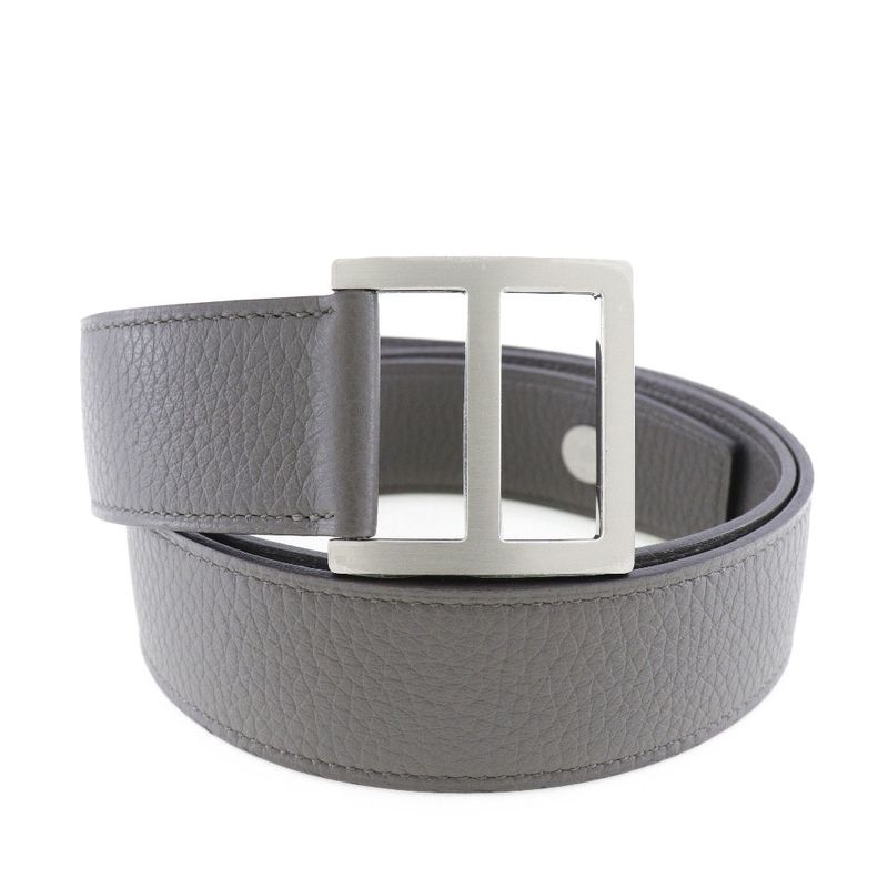 Hermes Serie Taurillon Clemence Etang Gray A Men's Belt