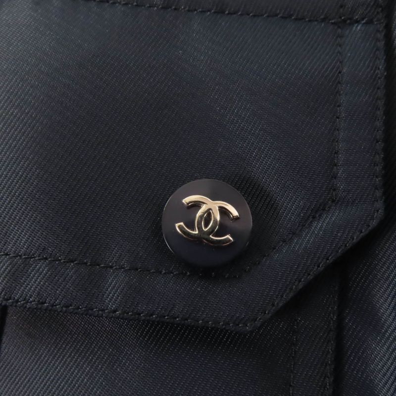 CHANEL Vintage 1997 C97 Po8882v04726 Coco Mark Button Zip Up Blouson Navy 38