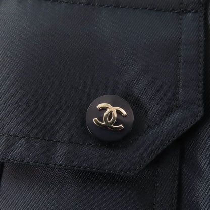 CHANEL Vintage 1997 C97 Po8882v04726 Coco Mark Button Zip Up Blouson Navy 38
