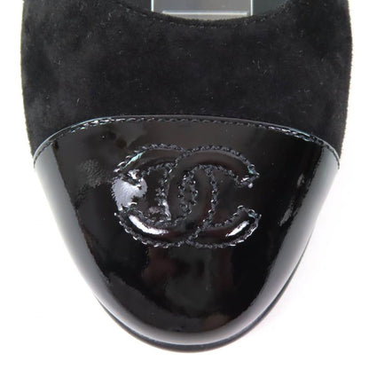 CHANEL 24K G46024 Coco Mark Mary Jane Patent Leather Use Ankle Strap Suede