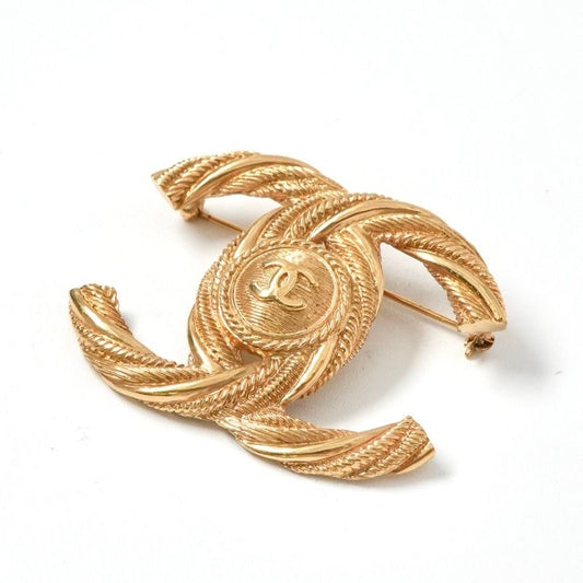 Chanel Brooch Corsage Gold Here Mark