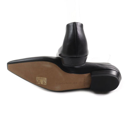 Bottega Veneta Square Toe Leather Flat Pumps Black 35 With Box