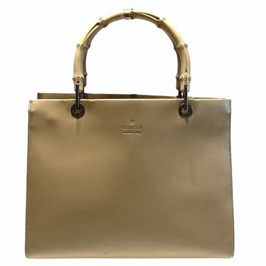 Gucci Bamboo 1016 Beige Bag Tote Handbag Women