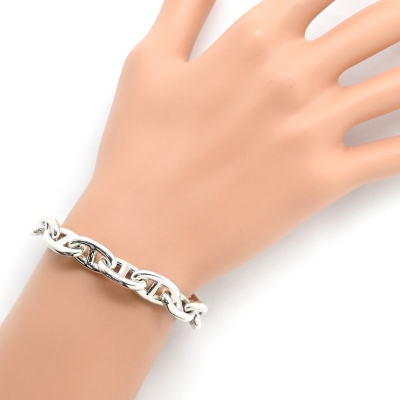 Hermes Bracelet Chaine D'ancre MM Silver 925 Silver 14 Frames Star Ring Silver