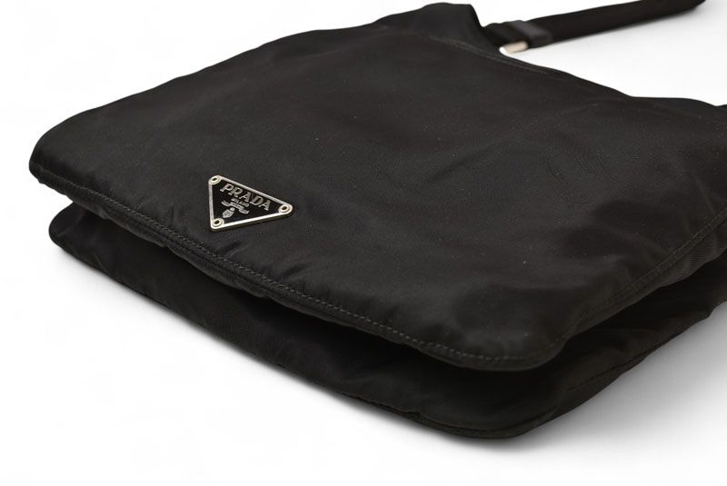 Prada Shoulder Bag Body Bag Prada Tessuto Black Men Women
