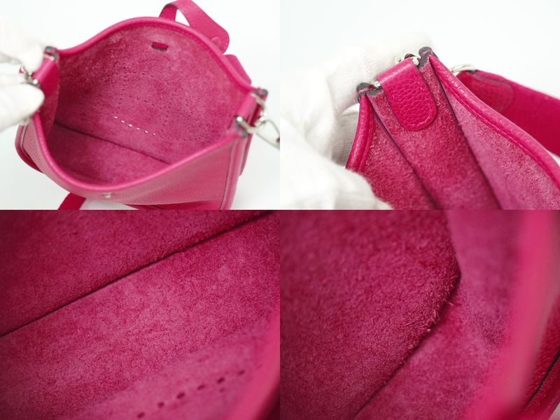 Authentic Hermes Evelyne TPM Taurillon Clemence Leather Shoulder Bag Pochette Y