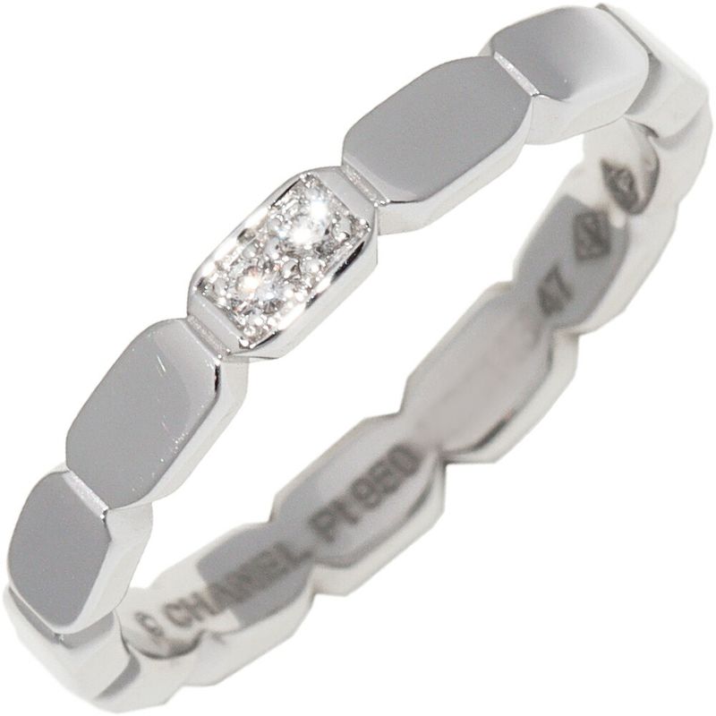 Chanel Pt950 Diamond 2P (approx 002ct) Première Promes Wedding Ring Width 25mm