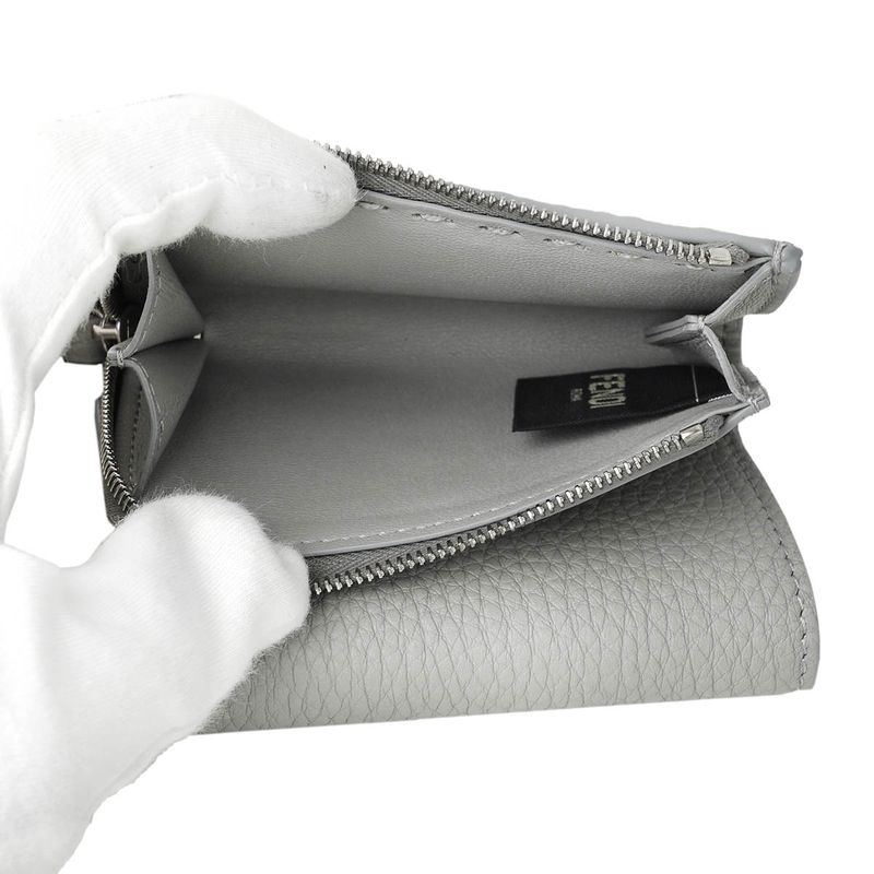 Fendi Trifold Wallet Beekaboo Gray