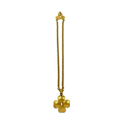 Chanel Vintage Coco Mark Clover Motif Necklace Pendant 96A