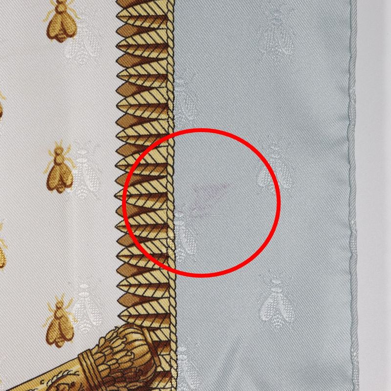 Hermes Carre 90 Napoleon Bee Silk Light Blue Women's Scarf