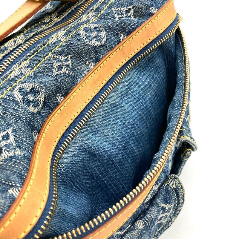 Louis Vuitton Baggy PM Shoulder Bag Monogram Denim M95049 Blue Fl0016