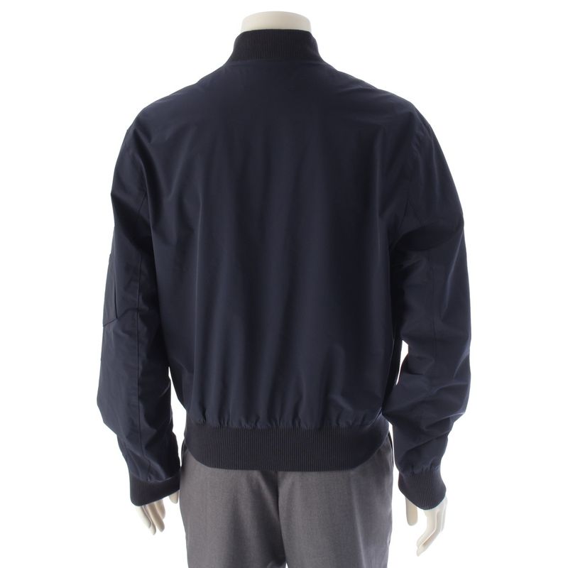 Hermes 24 Nylon Lamb Leather Blouson Bomber Jacket Outerwear H452820hk0144 Navy