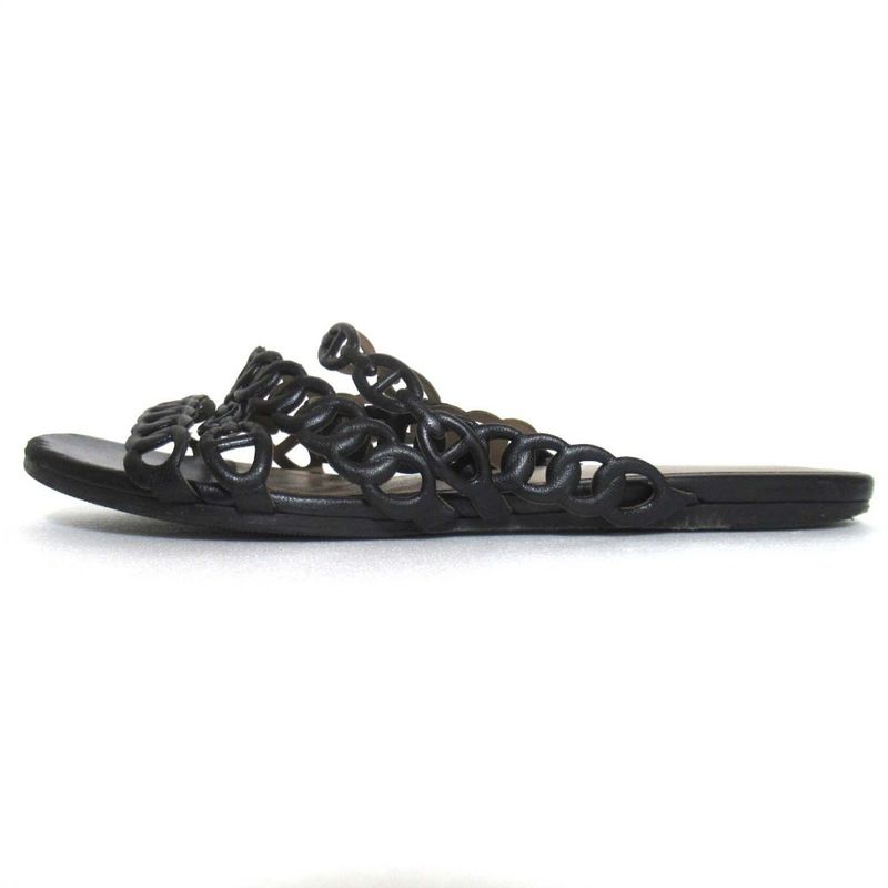 Good Hermes Rivage Chaine D'ancre 5-Strand Leather Flat Sandals Size 35