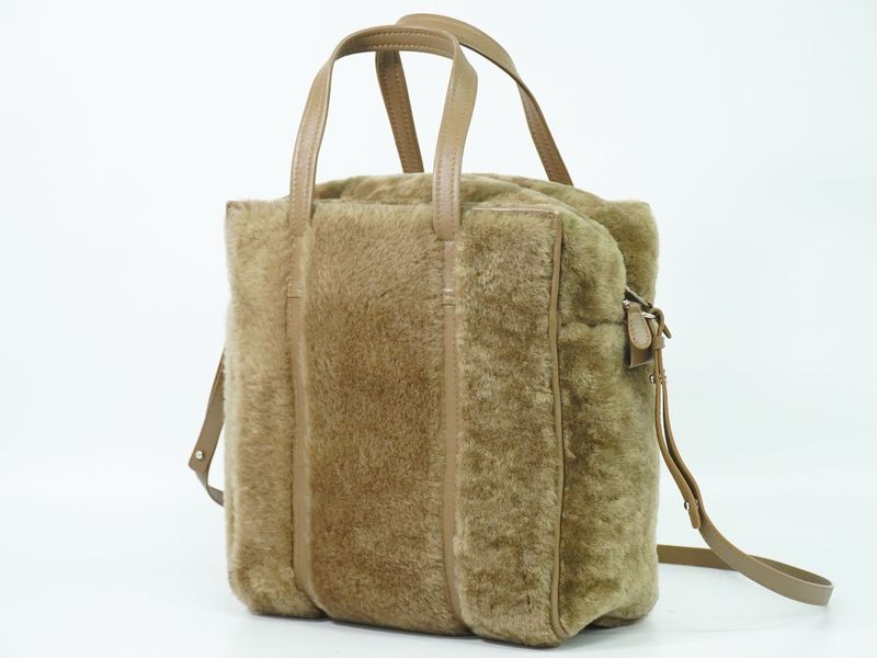 Authentic Balenciaga Bazar Shopper 2WAY Shoulder Bag Handbag Pochette Mouton