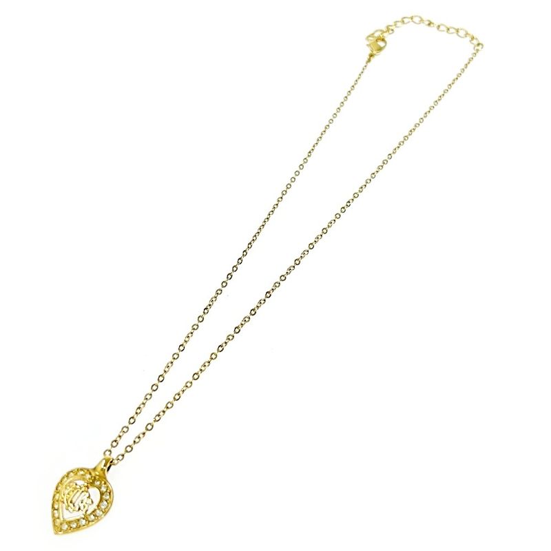 Christian Dior GP Rhinestone Emblem Heart Necklace Women's 307474 Necklace