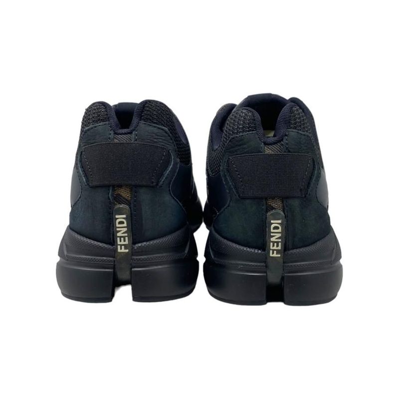 Fendi Sneakers 7e1555 6 Size Ff Logo Rubber Mesh Black Fendi