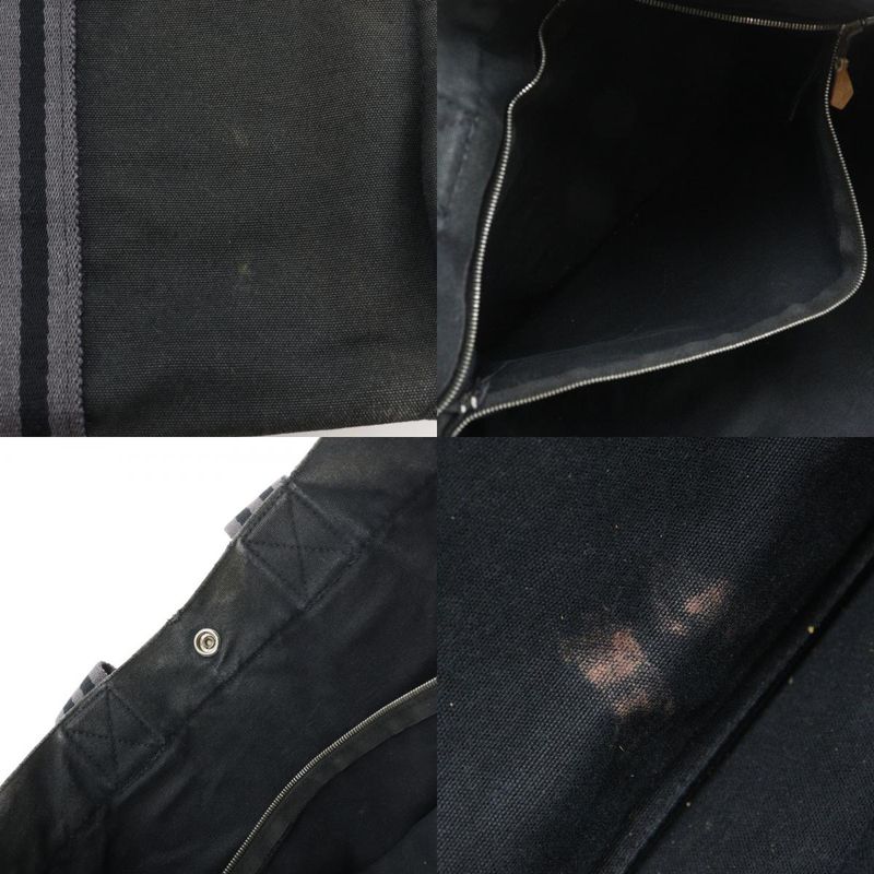 Hermes Fourre Tout MM Tote Canvas Black Unisex Handbag